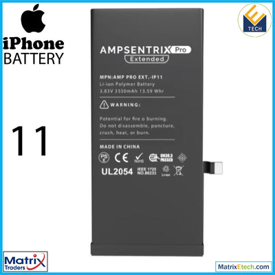 iPhone 11 Replacement Battery (AmpSentrix Pro Extended) - Matrix Traders