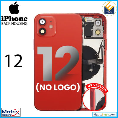 iPhone 12 Back Housing W Small Components Pre - Installed (US Version) (Aftermarket Plus) - Matrix Traders