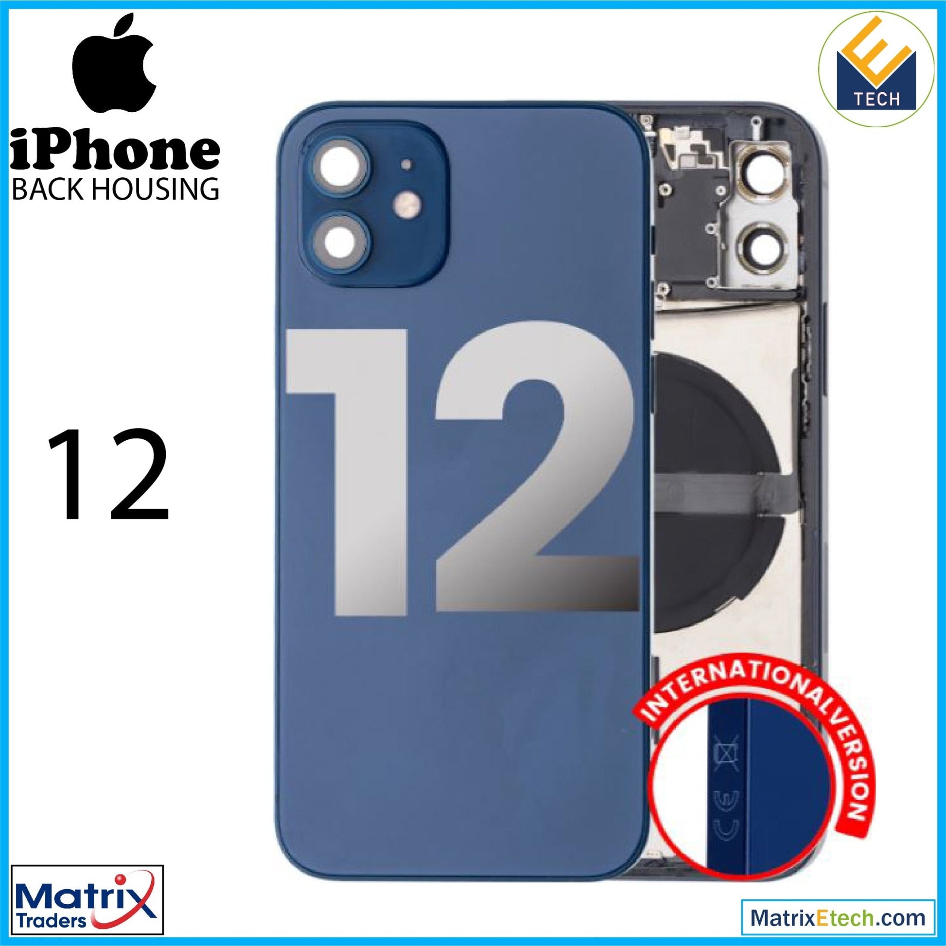 iPhone 12 Back Housing W Small (International Version) - Matrix Traders