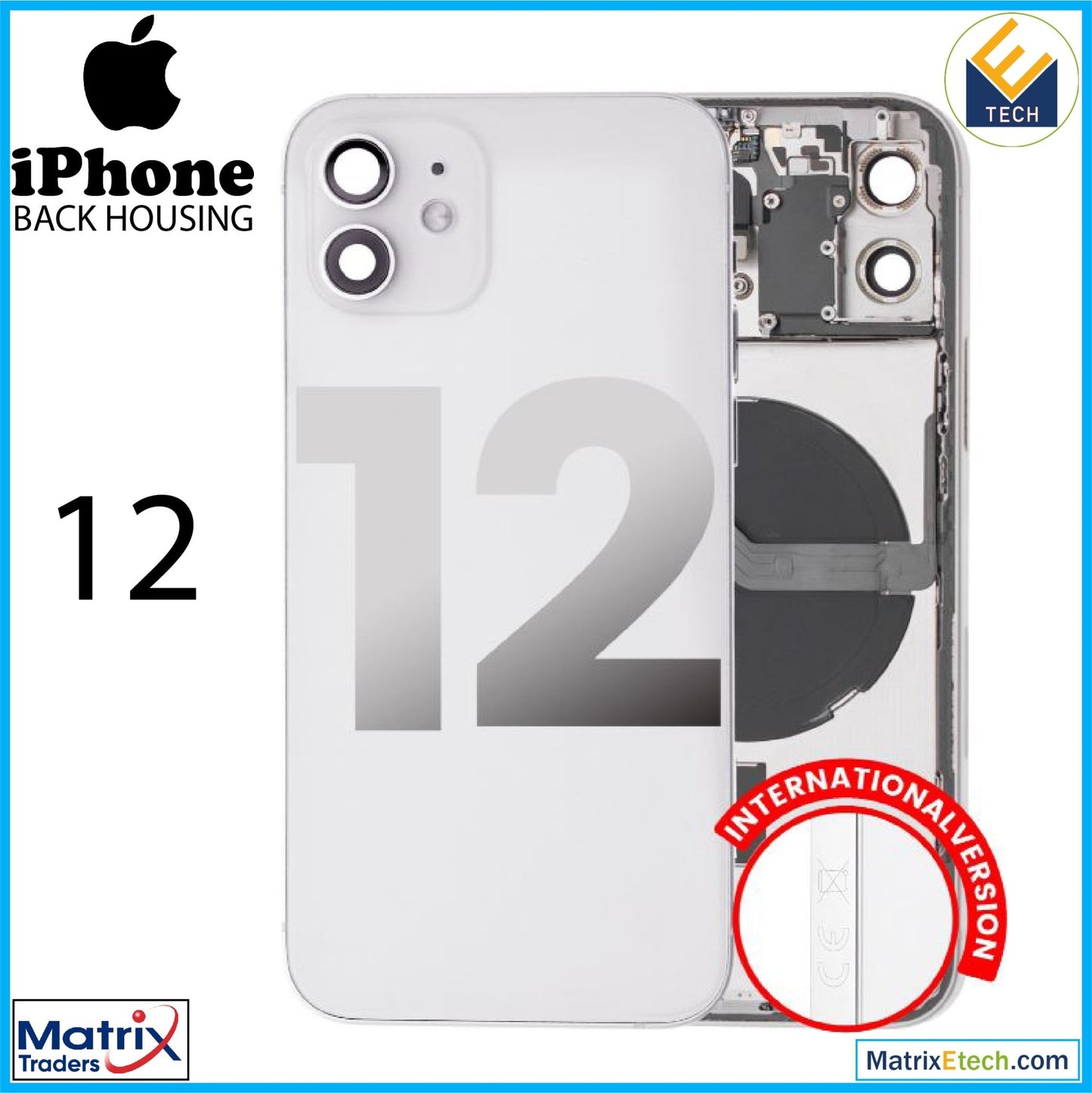 iPhone 12 Back Housing W Small (International Version) - Matrix Traders