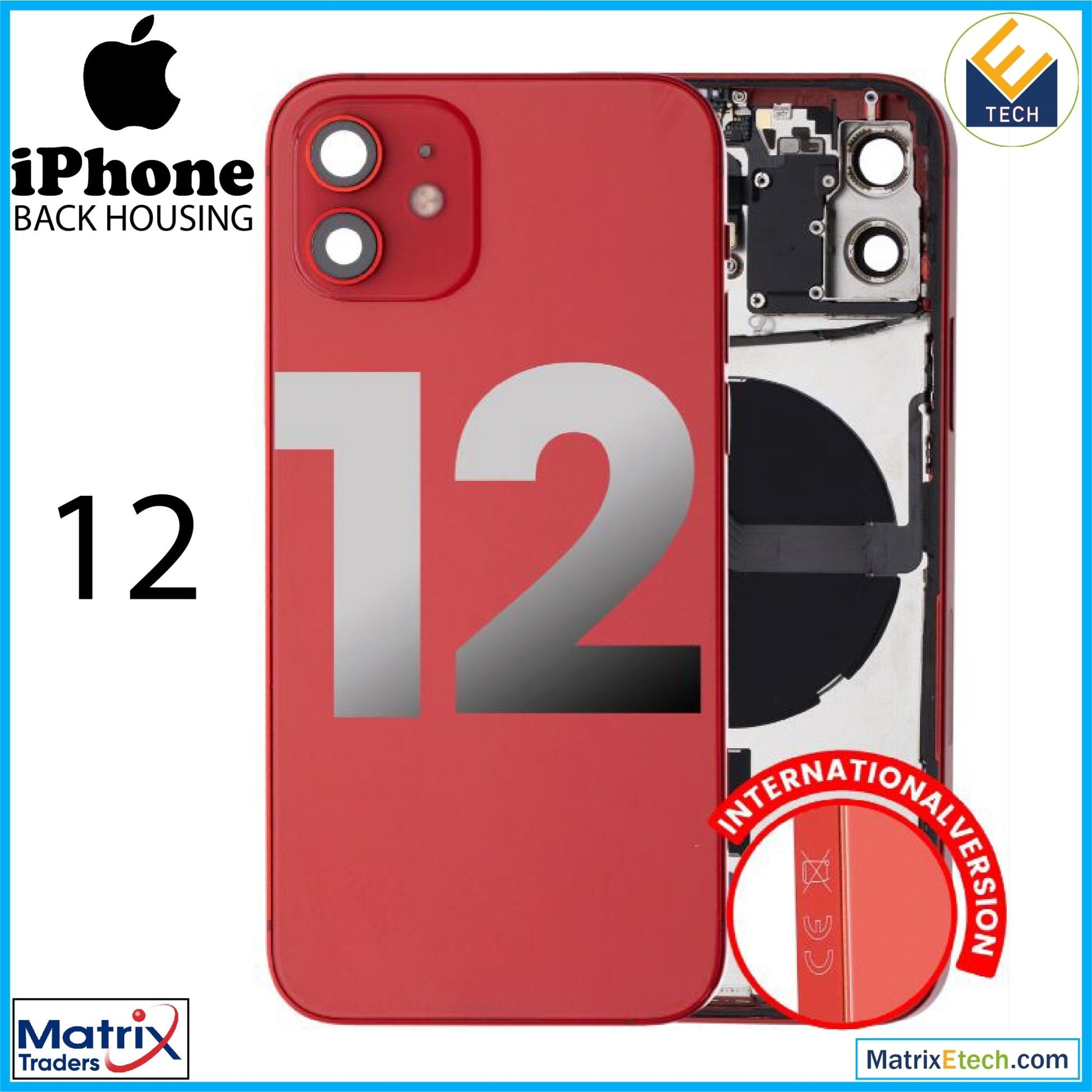 iPhone 12 Back Housing W Small (International Version) - Matrix Traders