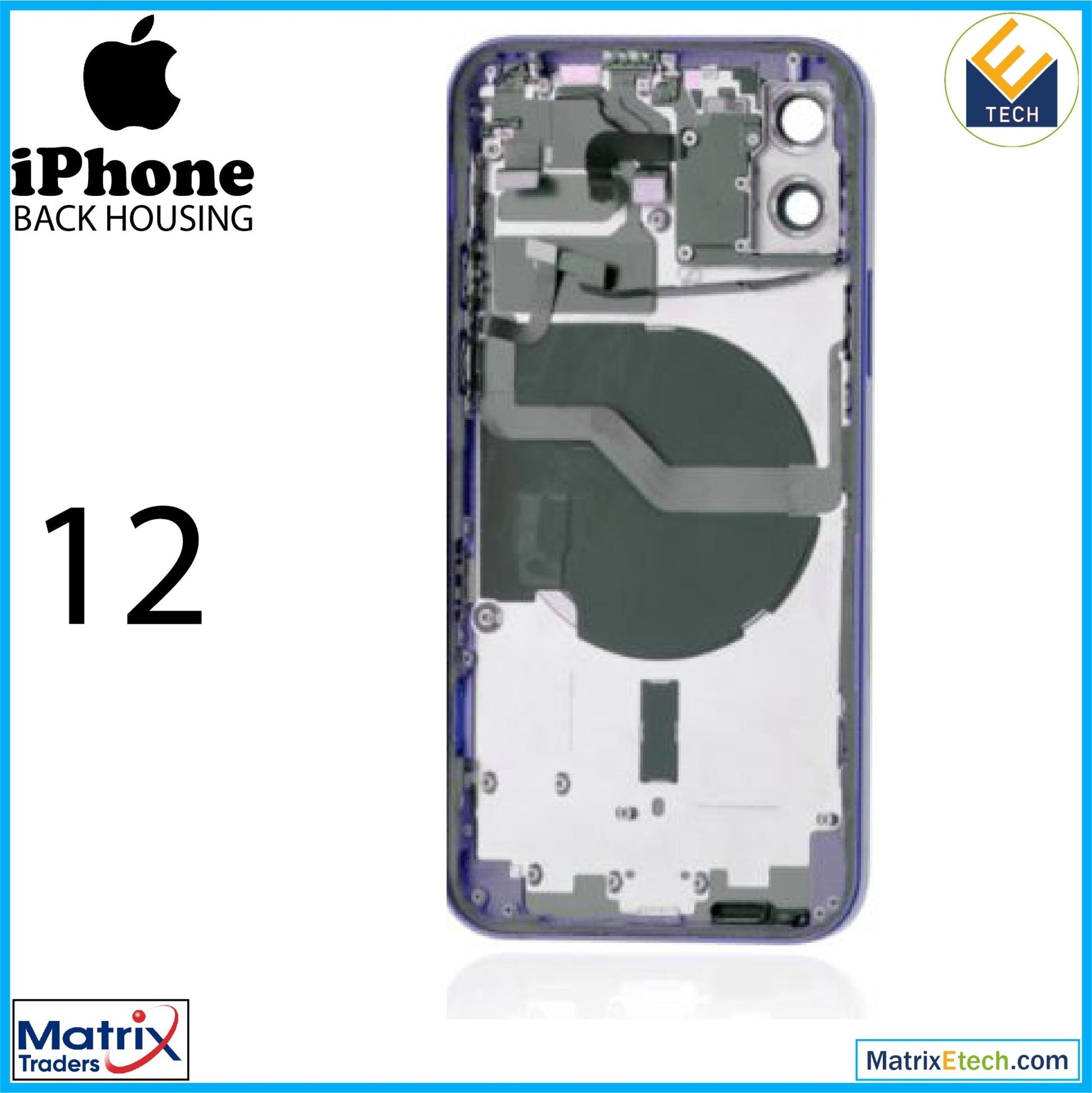 iPhone 12 Back Housing W Small (US Version) - Matrix Traders