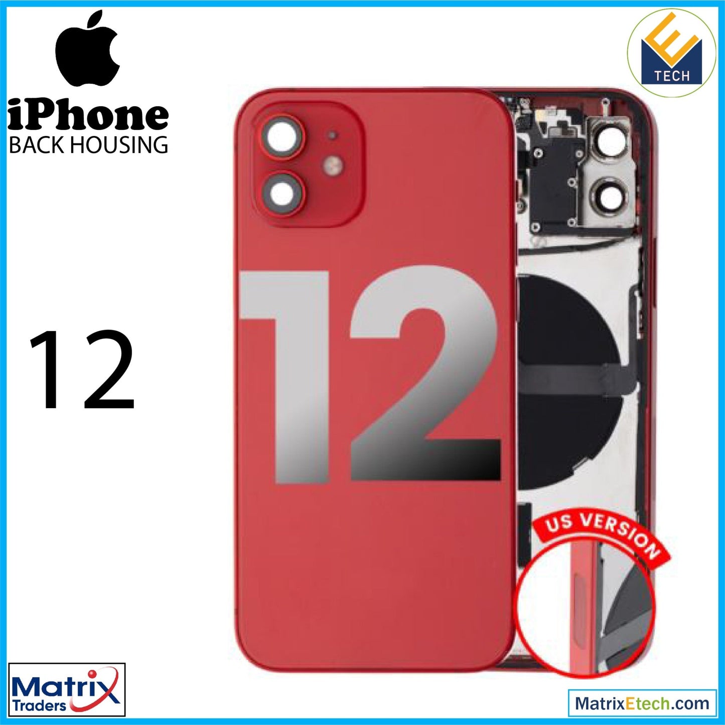 iPhone 12 Back Housing W Small (US Version) - Matrix Traders