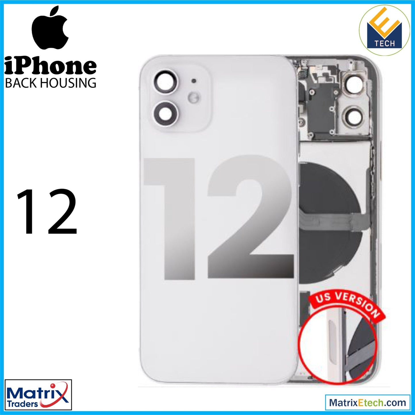 iPhone 12 Back Housing W Small (US Version) - Matrix Traders