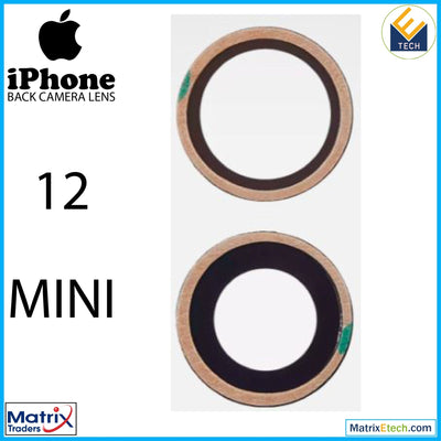 iPhone 12 Mini Back Camera Lens With Adhesive (2 Piece Set) (10 Pack) - Matrix Traders