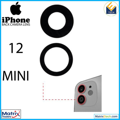 iPhone 12 Mini Back Camera Lens With Adhesive (2 Piece Set) - Matrix Traders