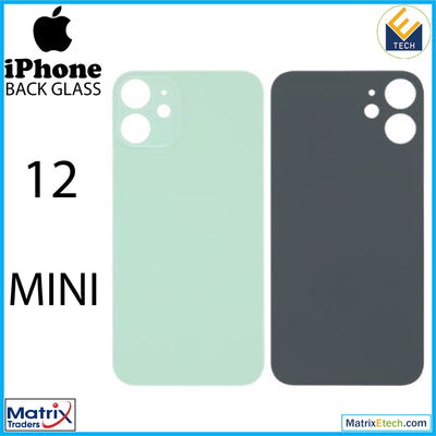 iPhone 12 Mini Back Glass With 3M Adhesive (No Logo Large Camera Hole) - Matrix Traders