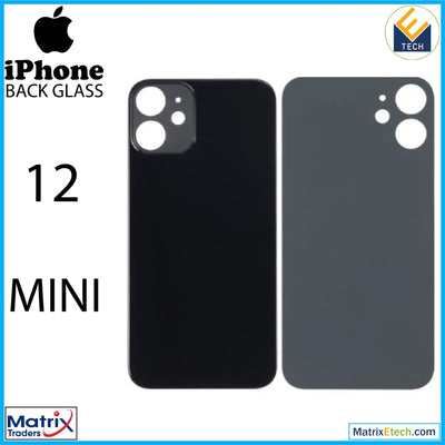 iPhone 12 Mini Back Glass With 3M Adhesive (No Logo Large Camera Hole) - Matrix Traders