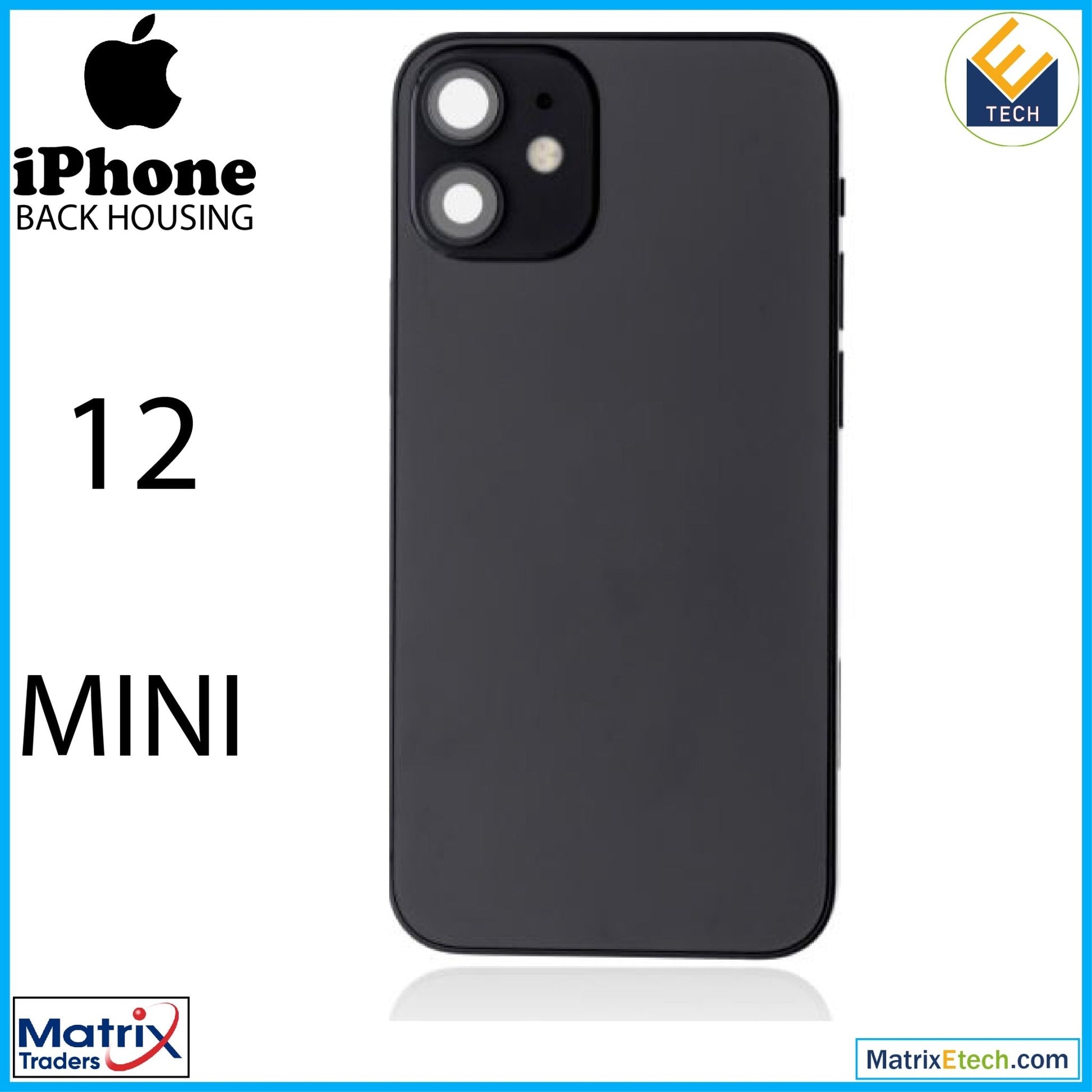 iPhone 12 Mini Back Housing W Small Components (International Version) - Matrix Traders