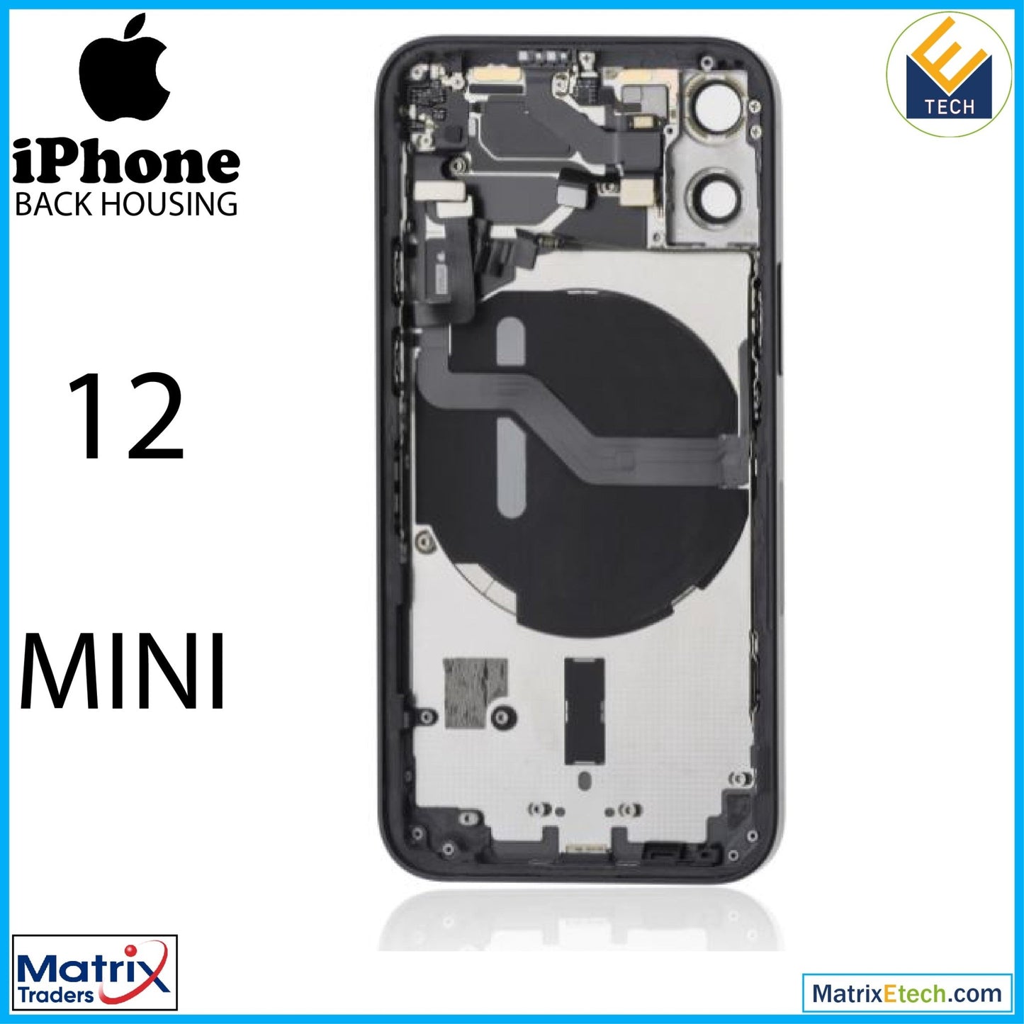 iPhone 12 Mini Back Housing W Small Components (International Version) - Matrix Traders