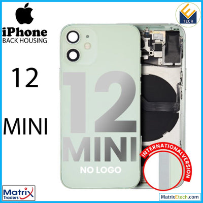 iPhone 12 Mini Back Housing W Small Components Pre - Installed (Aftermarket Plus) (International Version) - Matrix Traders