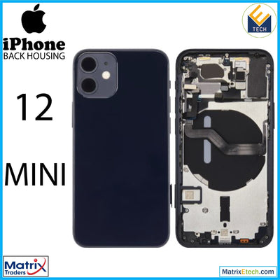 iPhone 12 Mini Back Housing W Small Components Pre - Installed (Aftermarket Plus) (International Version) - Matrix Traders