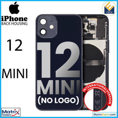 iPhone 12 Mini Back Housing W Small Components Pre - Installed (Aftermarket Plus) (International Version) - Matrix Traders