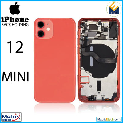 iPhone 12 Mini Back Housing W Small Components Pre - Installed (Aftermarket Plus) (International Version) - Matrix Traders