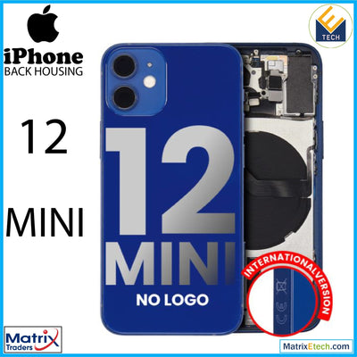 iPhone 12 Mini Back Housing W Small Components Pre - Installed (Aftermarket Plus) (International Version) - Matrix Traders