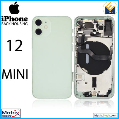 iPhone 12 Mini Back Housing W Small Components Pre - Installed (Aftermarket Plus) (International Version) - Matrix Traders