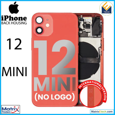 iPhone 12 Mini Back Housing W Small Components Pre - Installed (Aftermarket Plus) (International Version) - Matrix Traders