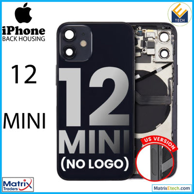 iPhone 12 Mini Back Housing W Small Components Pre - Installed (US Version) (Aftermarket Plus) - Matrix Traders