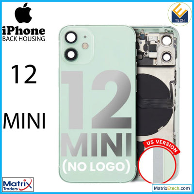 iPhone 12 Mini Back Housing W Small Components Pre - Installed (US Version) (Aftermarket Plus) - Matrix Traders