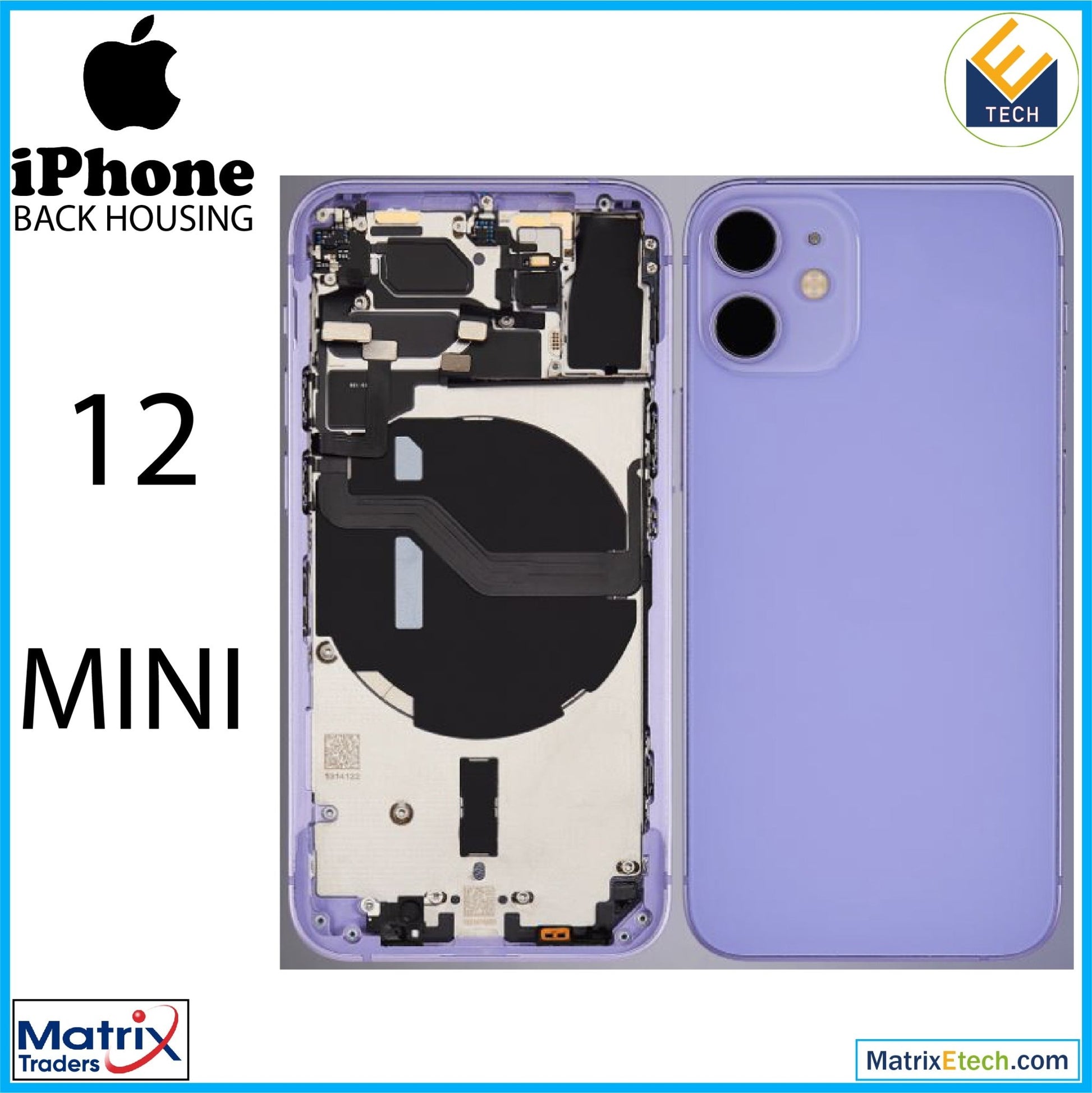 iPhone 12 Mini Back Housing W Small (International Version) - Matrix Traders