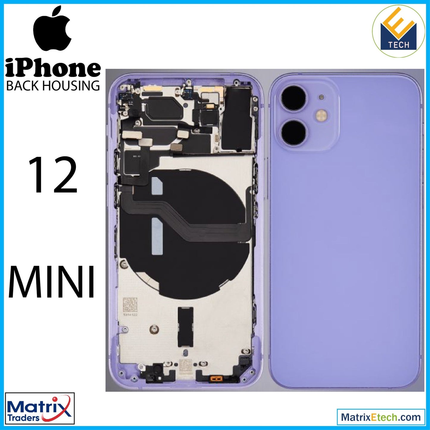 iPhone 12 Mini Back Housing W Small (International Version) - Matrix Traders