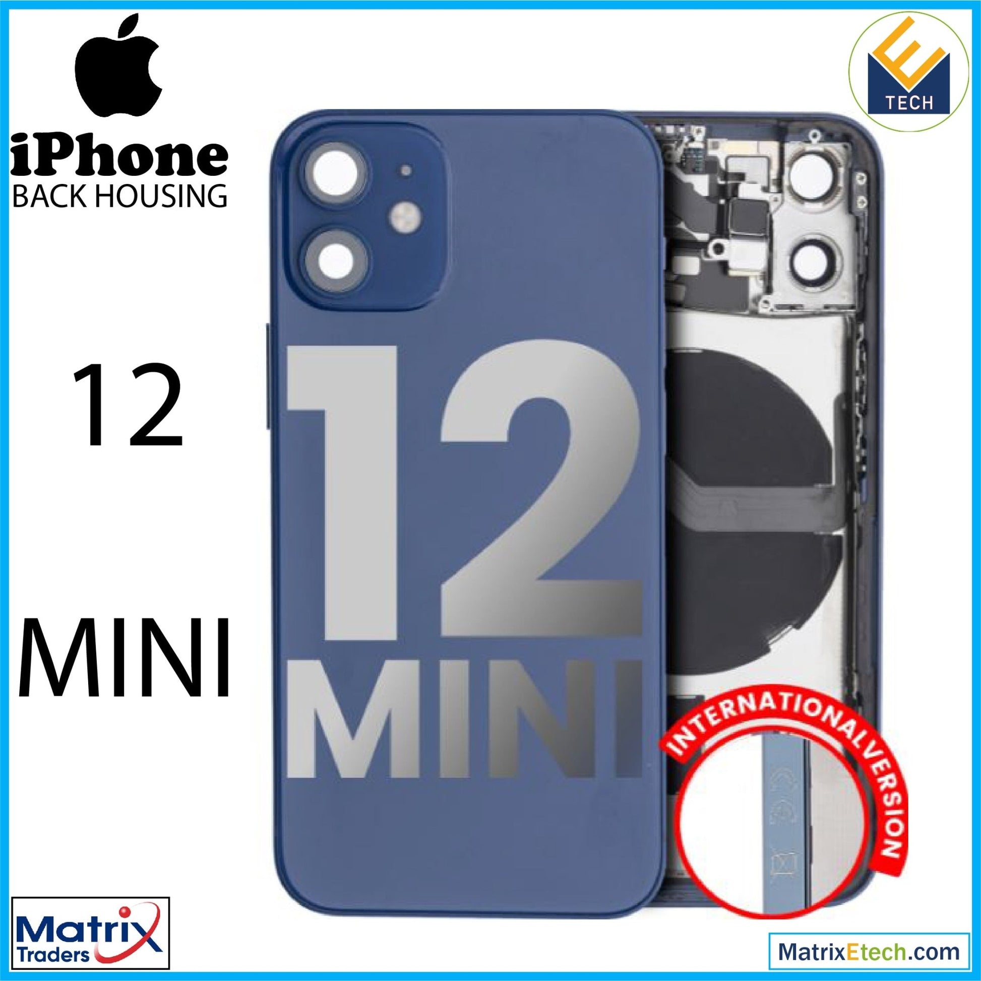 iPhone 12 Mini Back Housing W Small (International Version) - Matrix Traders