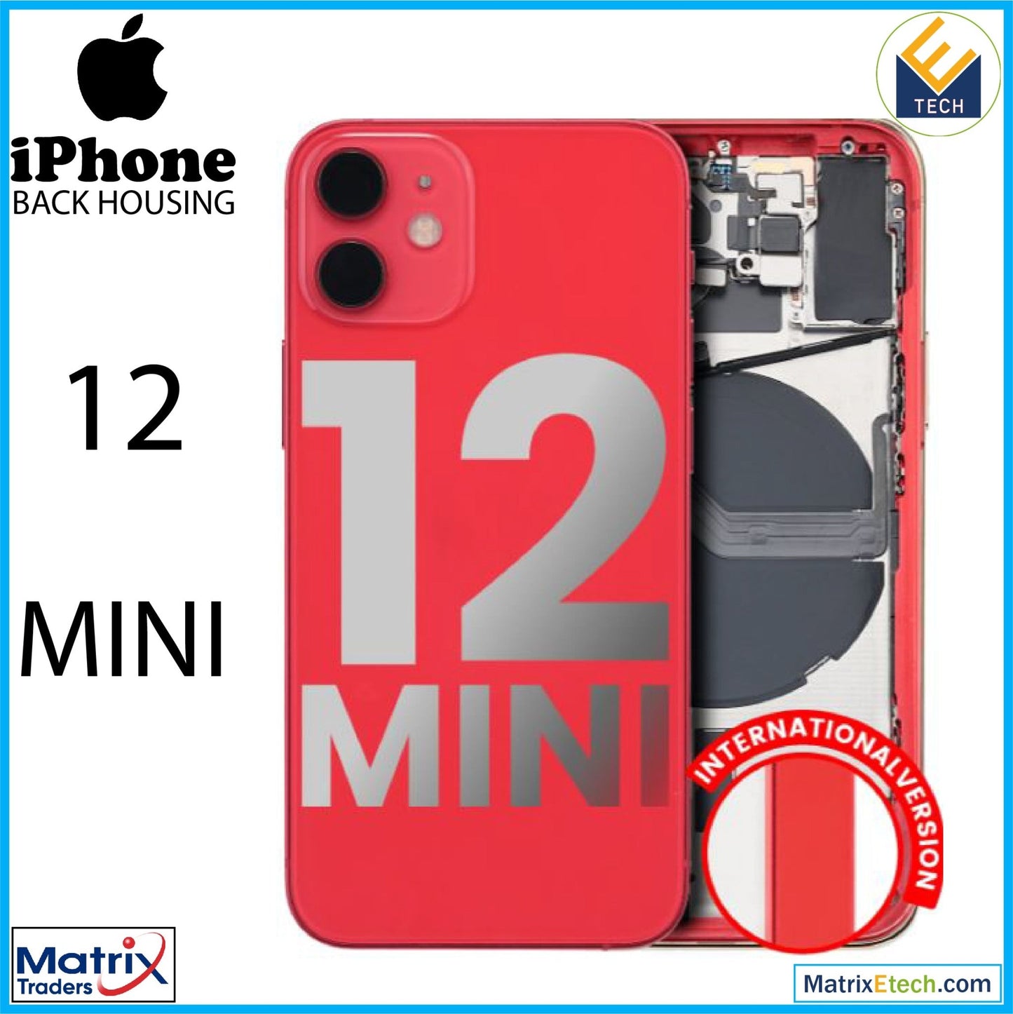 iPhone 12 Mini Back Housing W Small (International Version) - Matrix Traders