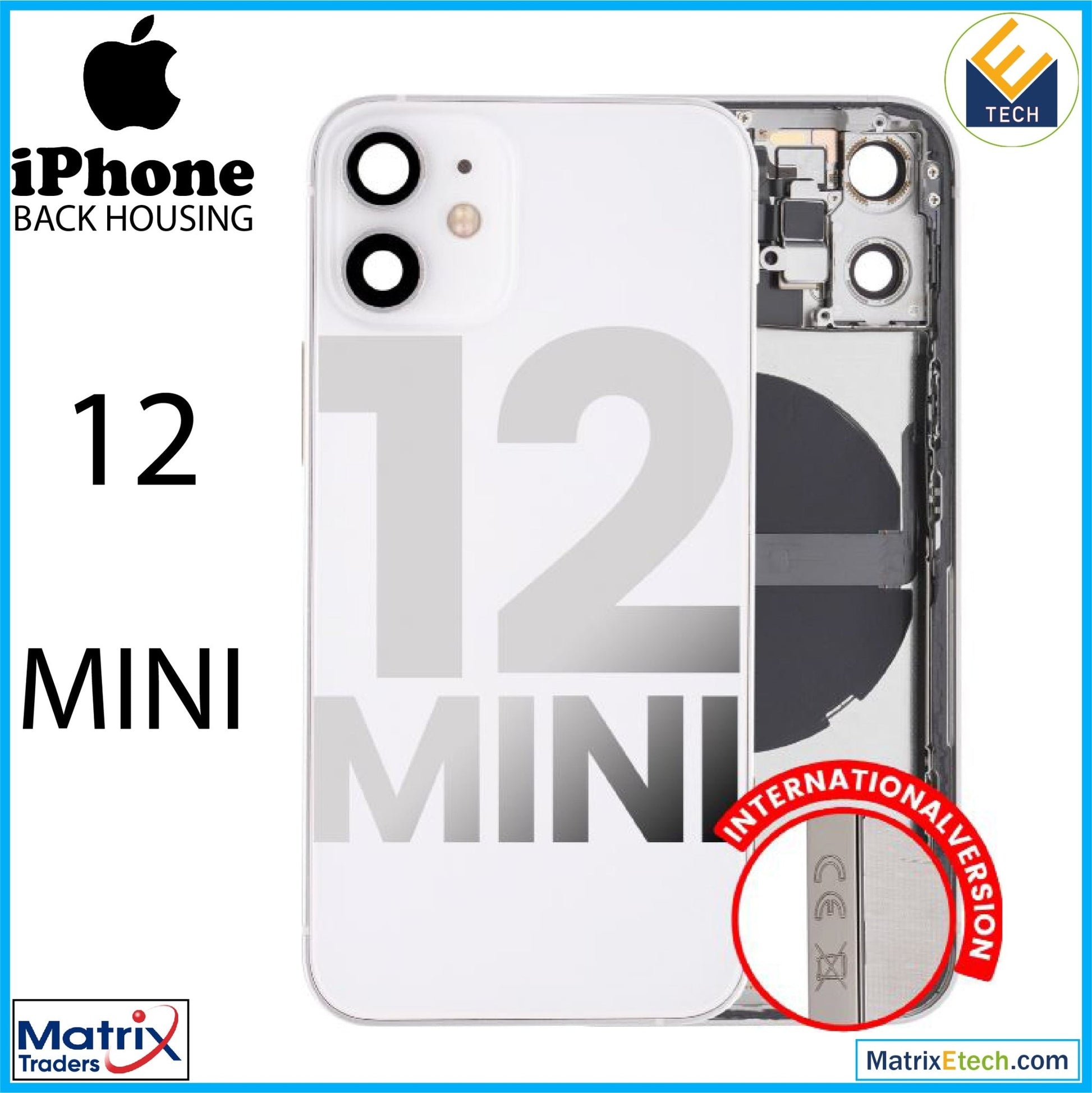 iPhone 12 Mini Back Housing W Small (International Version) - Matrix Traders