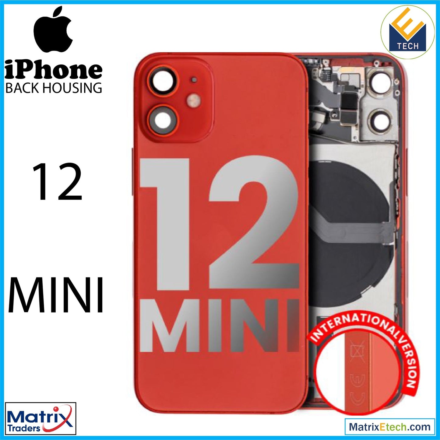 iPhone 12 Mini Back Housing W Small (International Version) - Matrix Traders