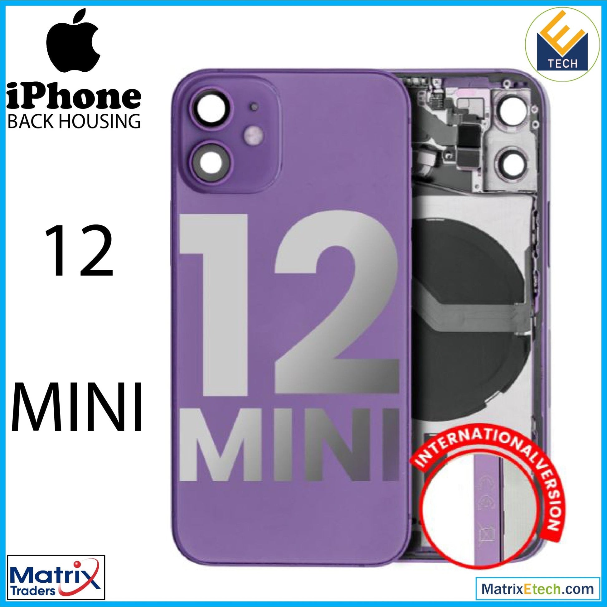 iPhone 12 Mini Back Housing W Small (International Version) - Matrix Traders