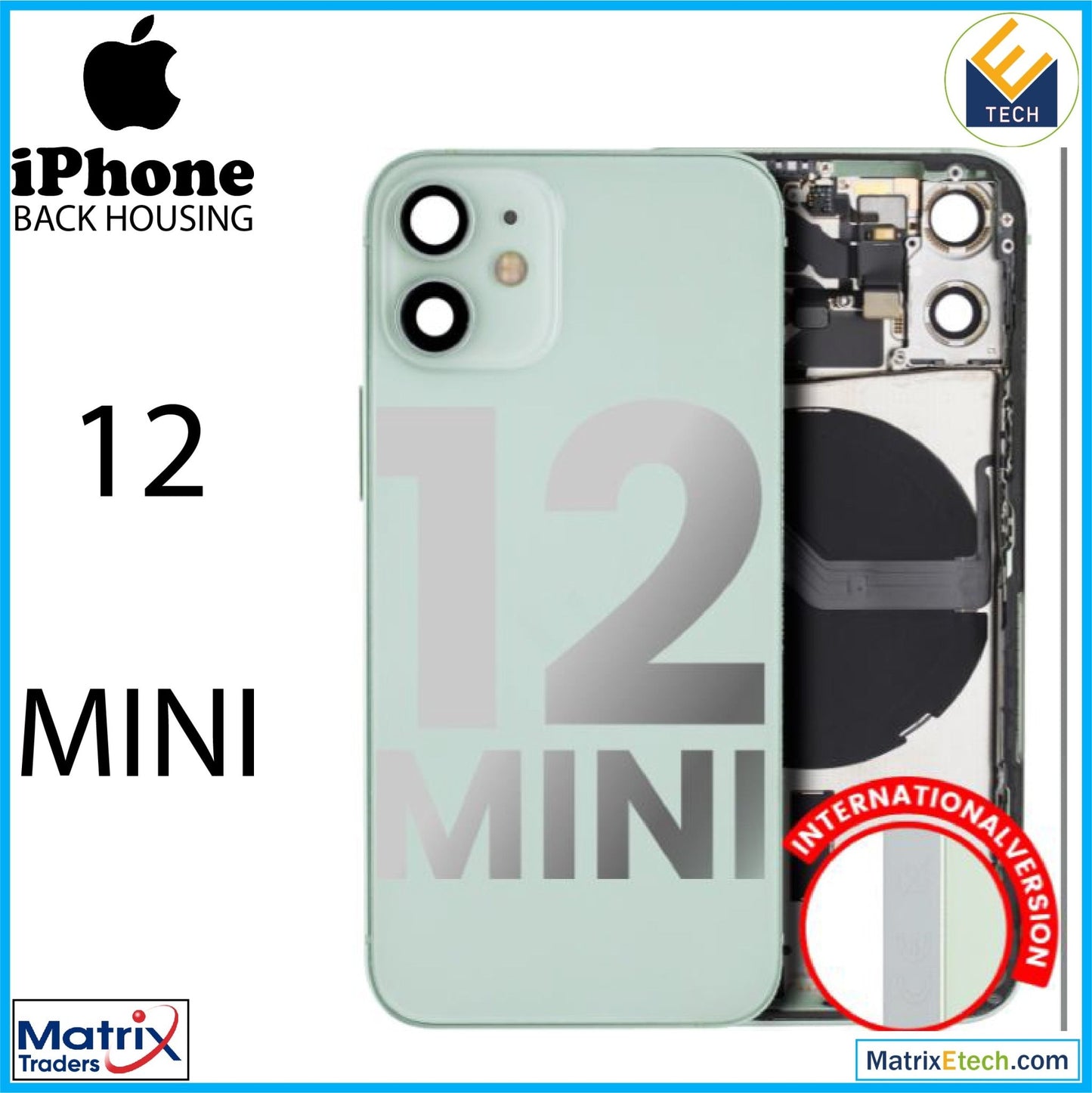 iPhone 12 Mini Back Housing W Small (International Version) - Matrix Traders