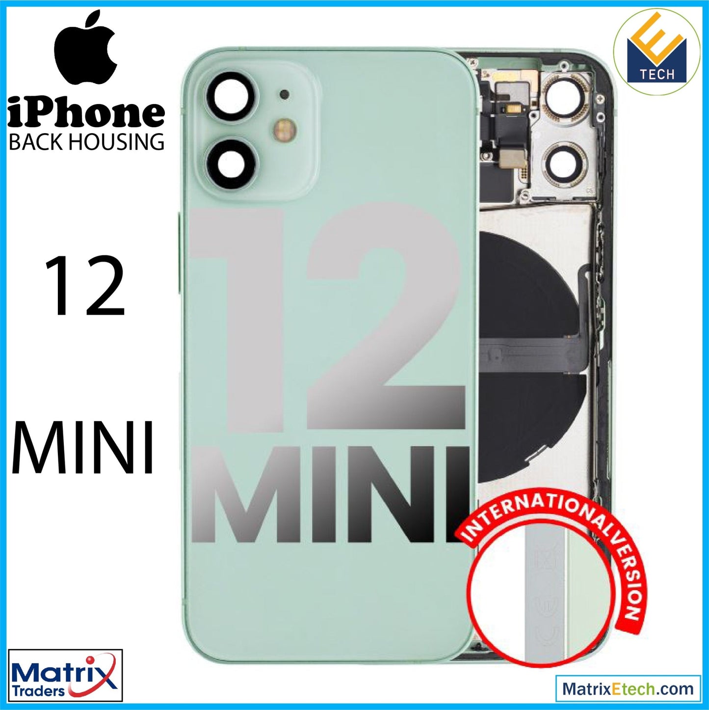 iPhone 12 Mini Back Housing W Small (International Version) - Matrix Traders