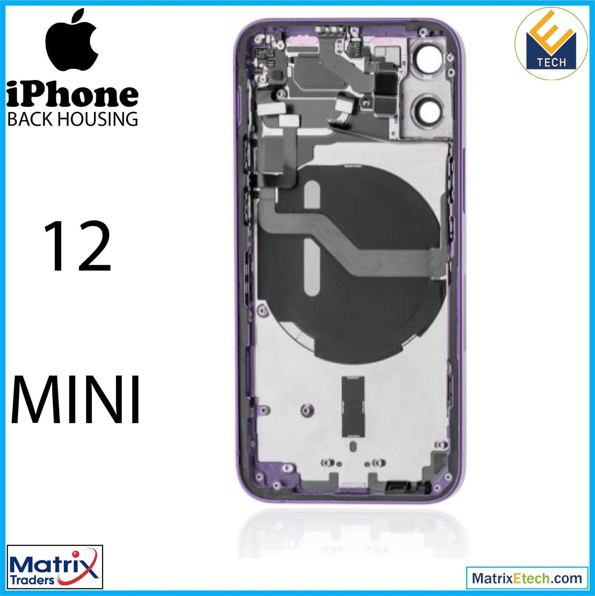 iPhone 12 Mini Back Housing W Small (International Version) - Matrix Traders