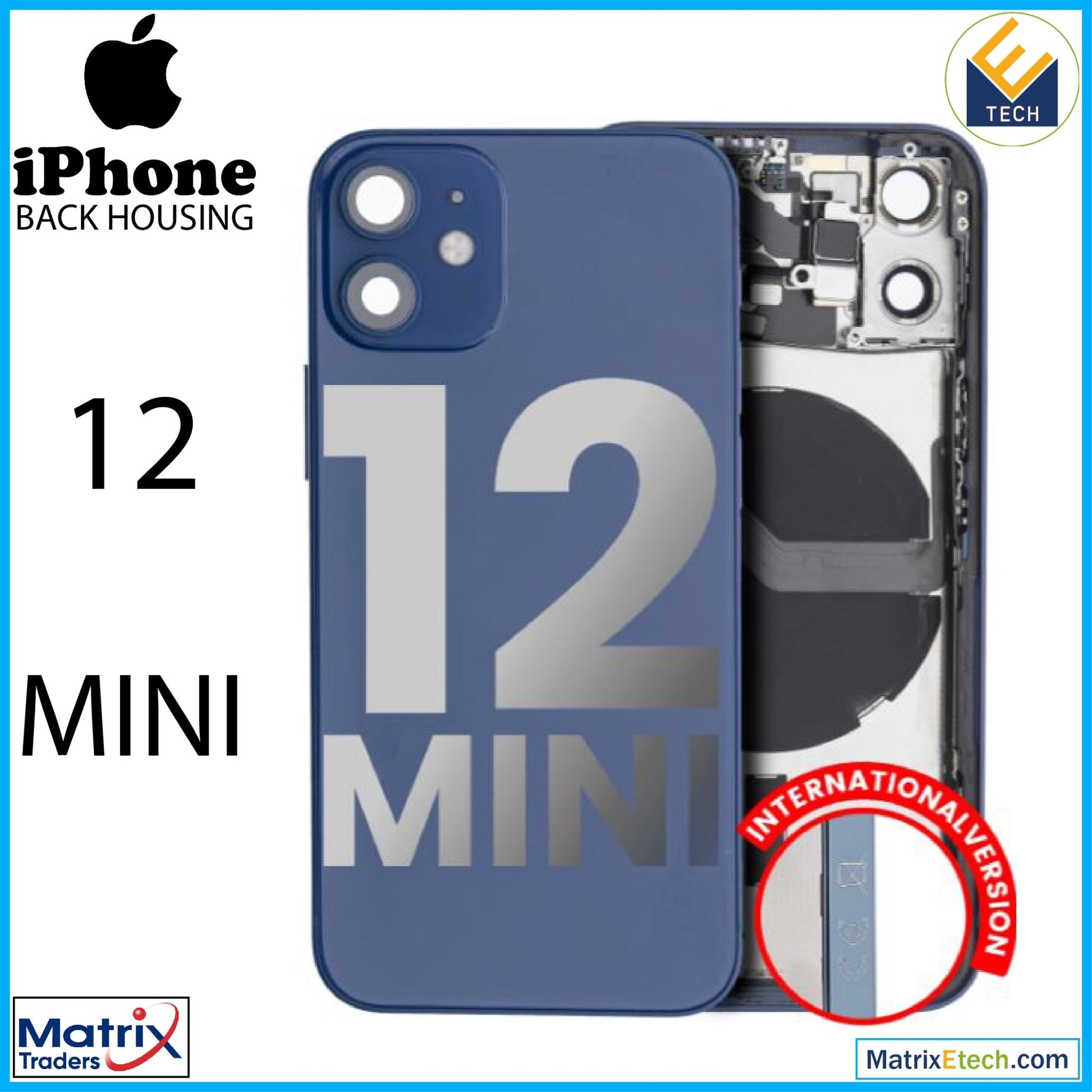 iPhone 12 Mini Back Housing W Small (International Version) - Matrix Traders