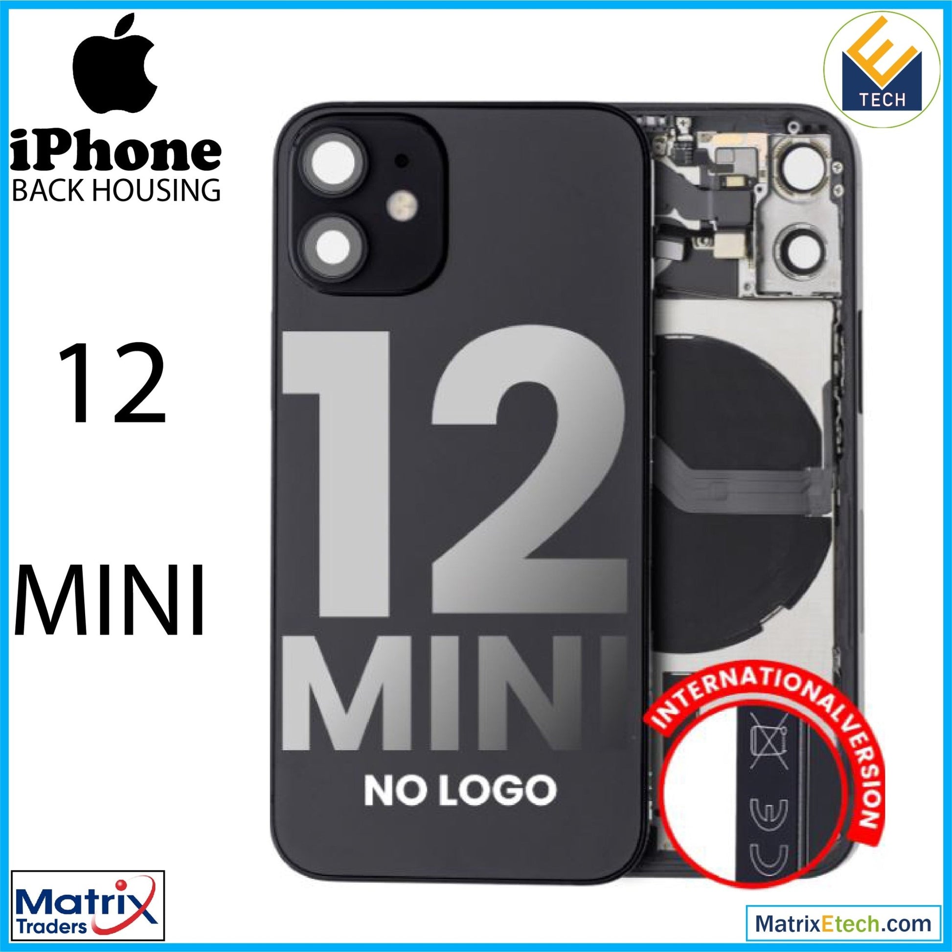 iPhone 12 Mini Back Housing W Small (International Version) - Matrix Traders