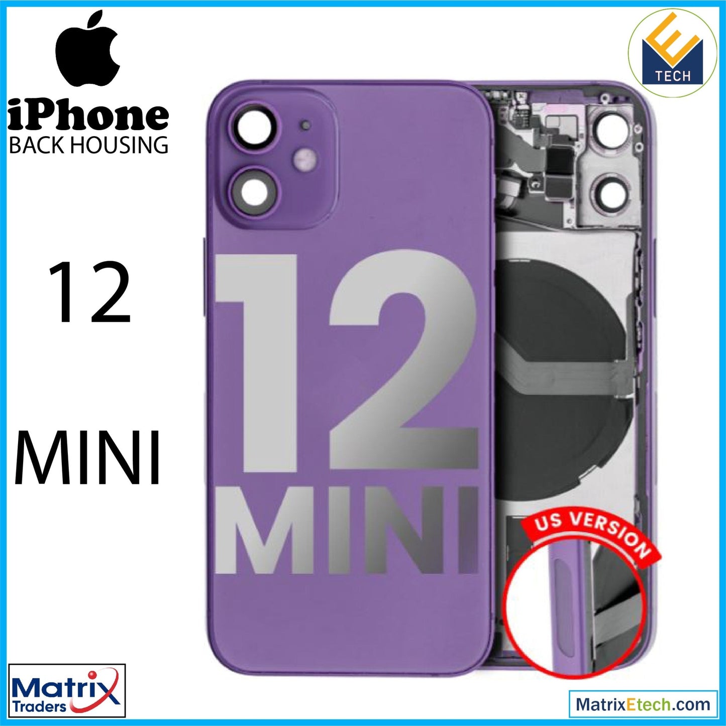 iPhone 12 Mini Back Housing W Small (US Version) - Matrix Traders