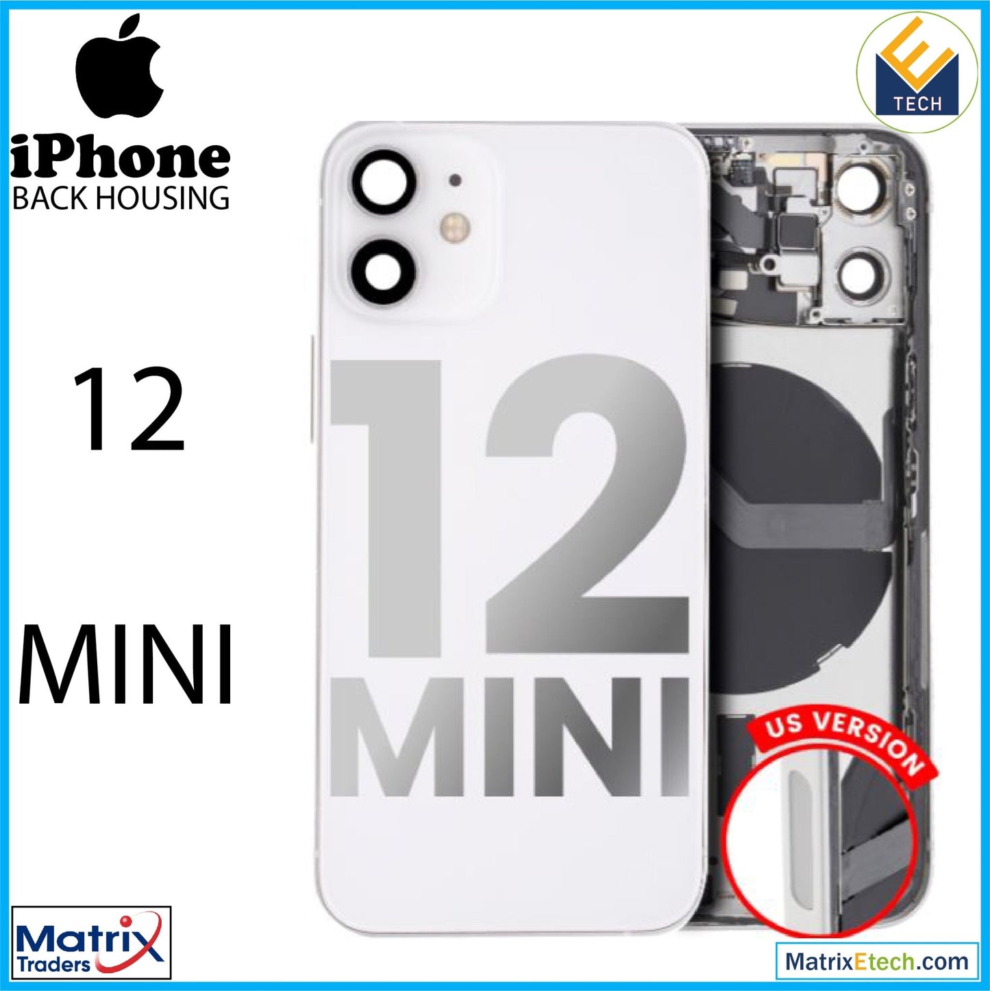 iPhone 12 Mini Back Housing W Small (US Version) - Matrix Traders