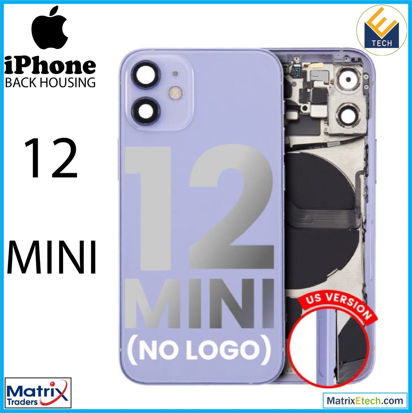 iPhone 12 Mini Back Housing W Small (US Version) - Matrix Traders