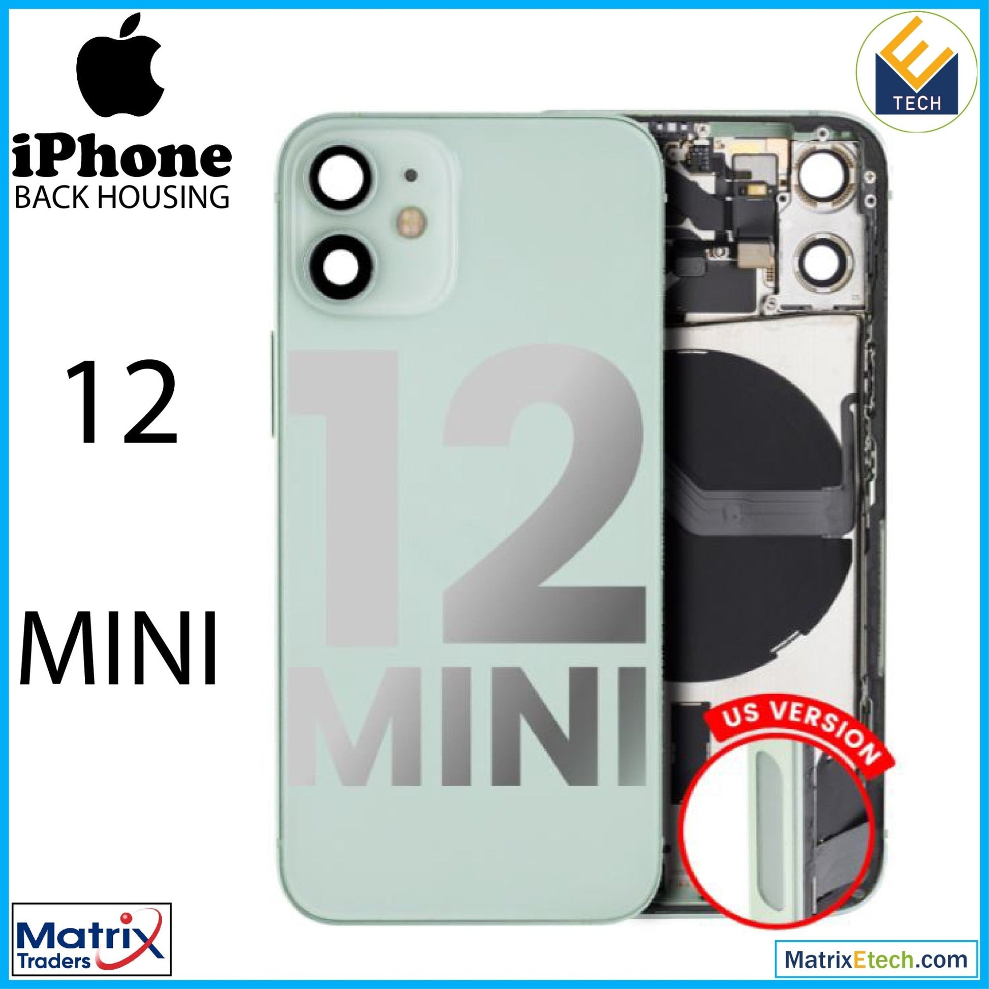 iPhone 12 Mini Back Housing W Small (US Version) - Matrix Traders