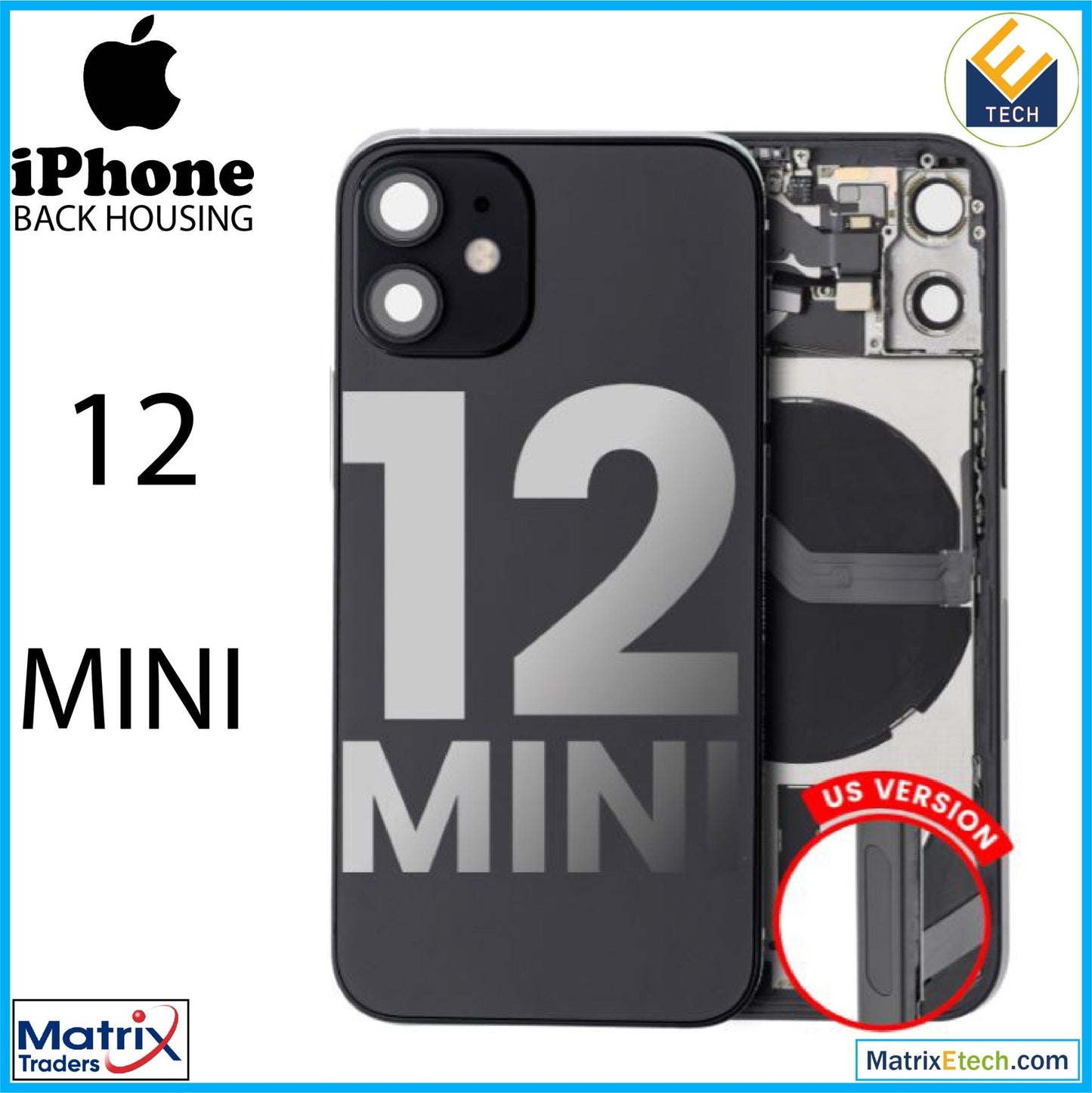 iPhone 12 Mini Back Housing W Small (US Version) - Matrix Traders