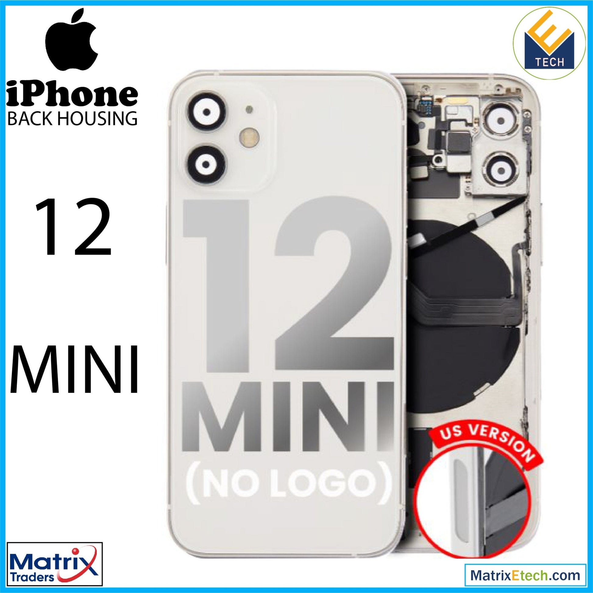 iPhone 12 Mini Back Housing W Small (US Version) - Matrix Traders