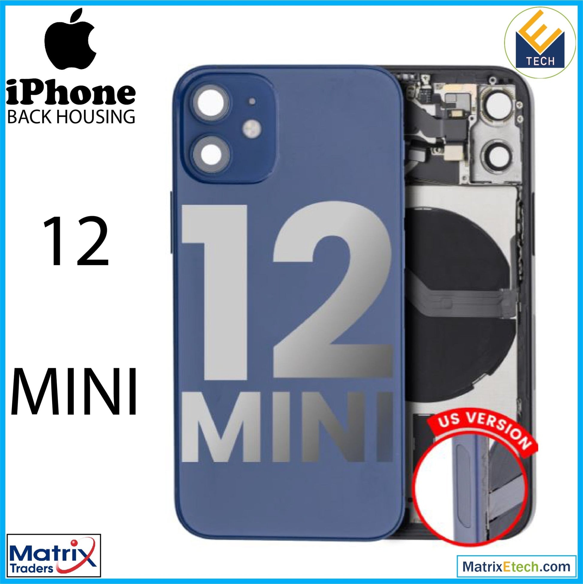 iPhone 12 Mini Back Housing W Small (US Version) - Matrix Traders