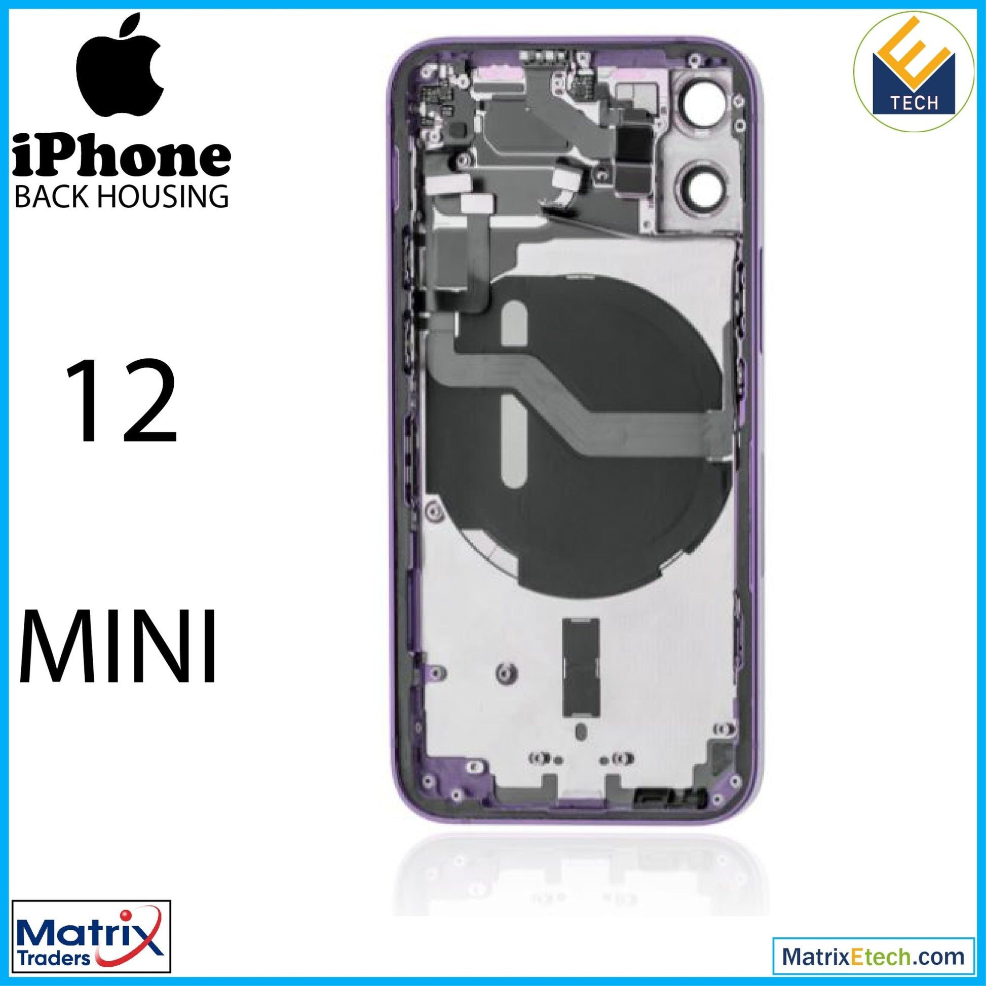 iPhone 12 Mini Back Housing W Small (US Version) - Matrix Traders