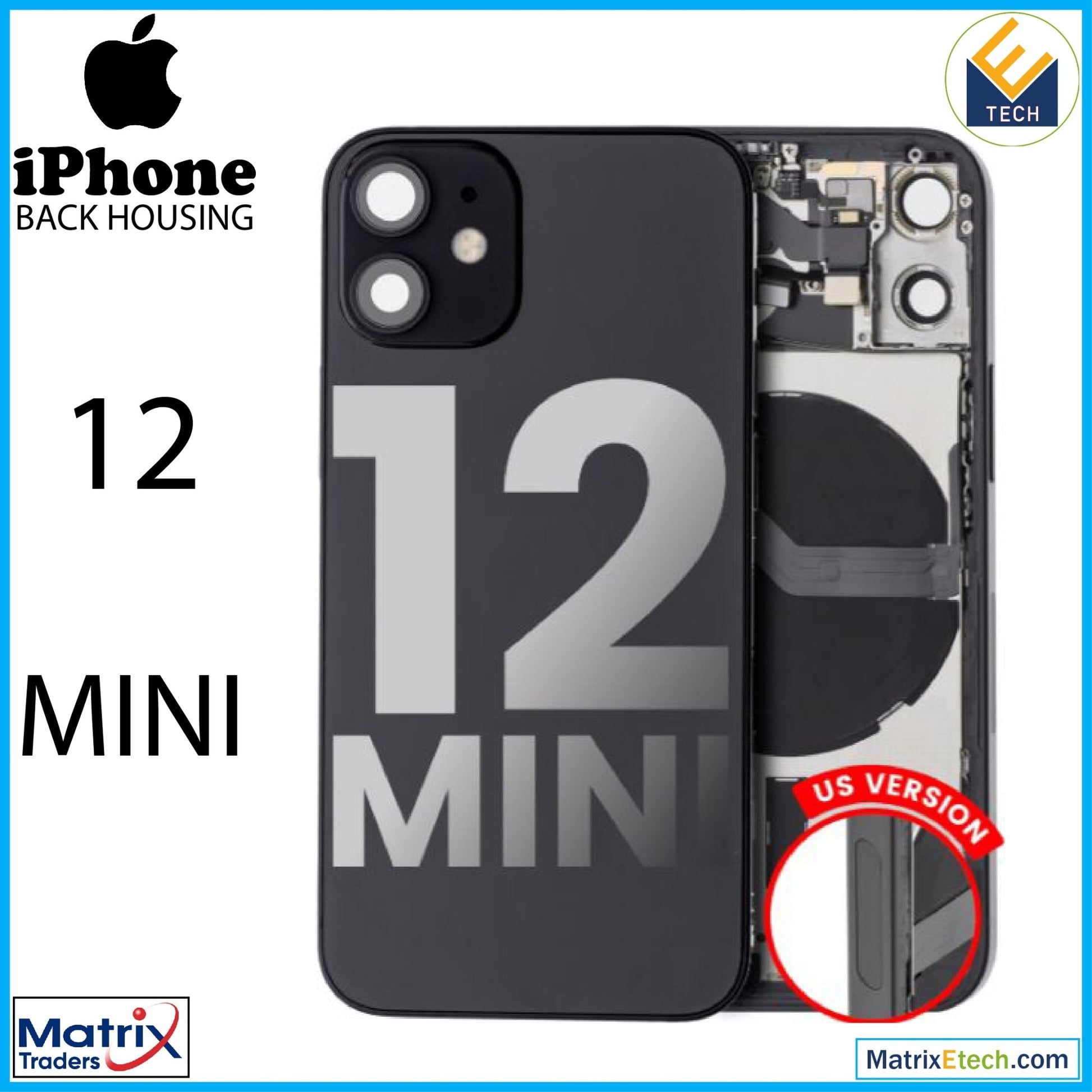 iPhone 12 Mini Back Housing W Small (US Version) - Matrix Traders