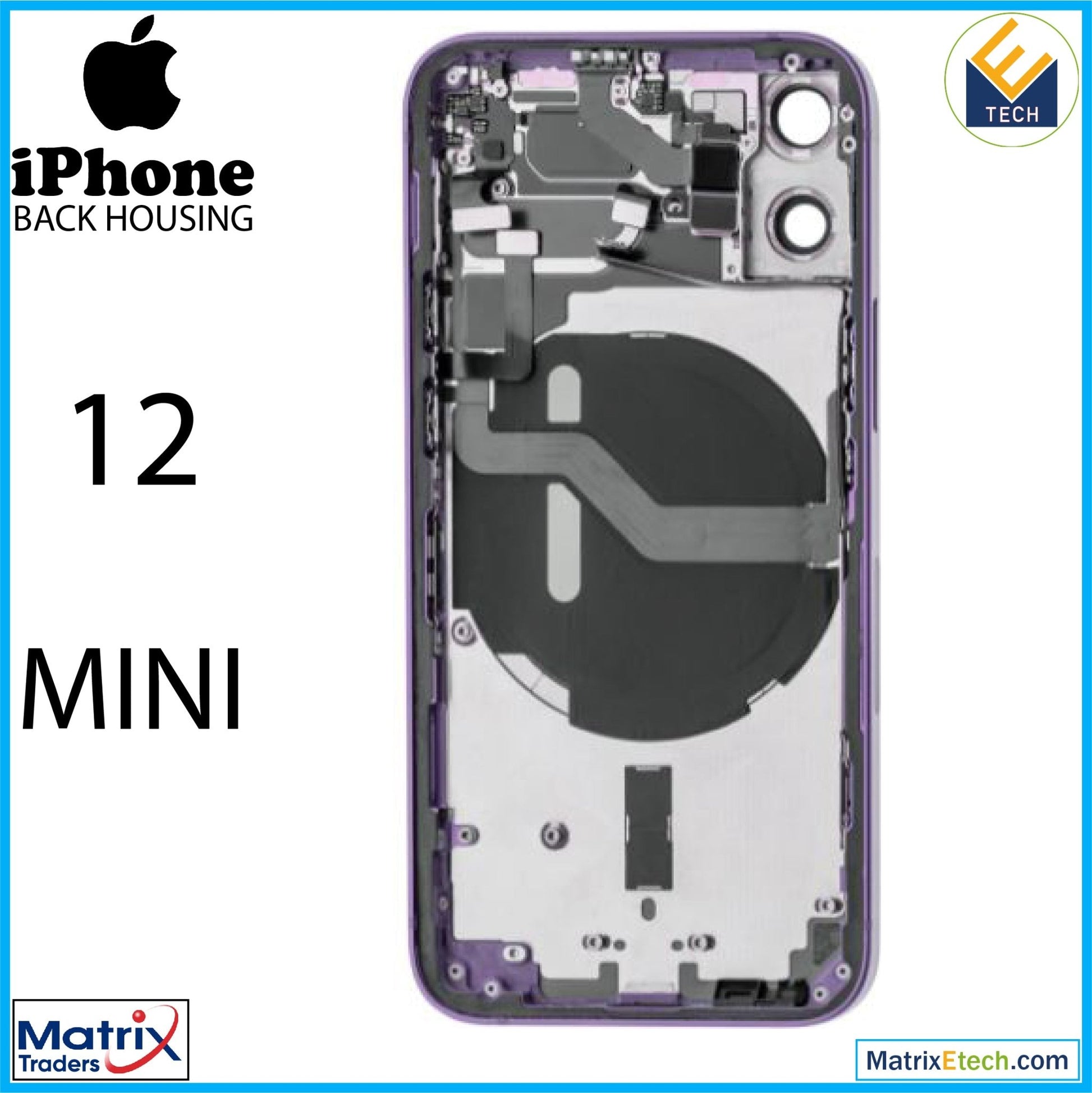 iPhone 12 Mini Back Housing W Small (US Version) - Matrix Traders