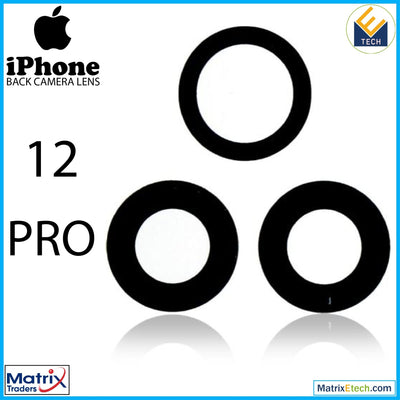 iPhone 12 Pro Back Camera Lens (Glass Only) With Adhesive (3 Piece Set) - Matrix Traders