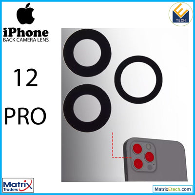 iPhone 12 Pro Back Camera Lens With Adhesive (3 Piece Set) (10 Pack) - Matrix Traders