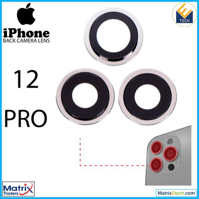 iPhone 12 Pro Back Camera Lens With Bracket & Bezel (3 Piece Set) - Matrix Traders