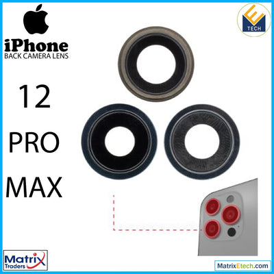 iPhone 12 Pro Back Camera Lens With Bracket & Bezel (3 Piece Set) - Matrix Traders