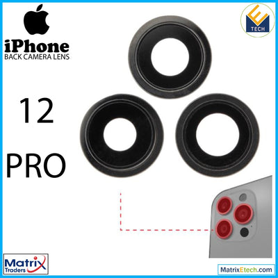 iPhone 12 Pro Back Camera Lens With Bracket & Bezel (3 Piece Set) - Matrix Traders